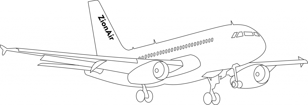 airplane over new york coloring pages